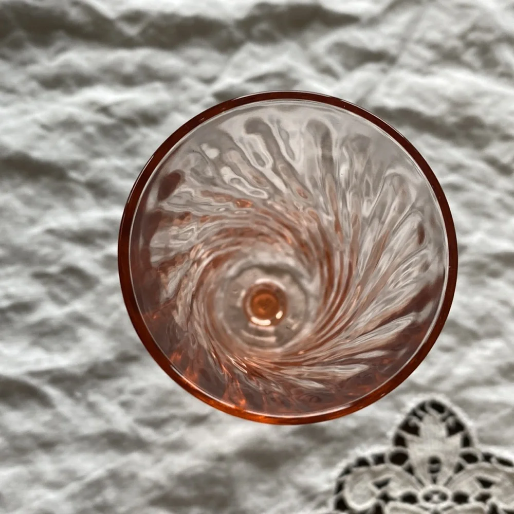 Vintage Luminarc/Arcoroc “Rosaline” Pink Swirl Champagne Flute!
